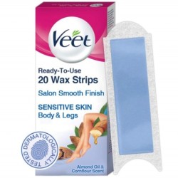 Veet Ready to Use Wax Strips Full Body Waxing Kit - Sensitive Skin