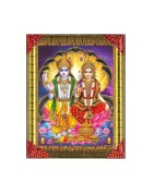 Satvik Lord Vishnu (Narayan) and Goddess Lakshmi Ji Photo frame (2) (17x22cms)