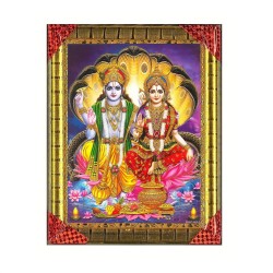 Satvik Lord Vishnu (Narayan) and Goddess Lakshmi Ji Photo frame (2) (17x22cms)
