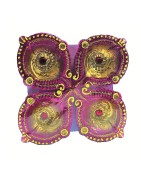 Colorful Clay Diyas (5) For Festivals or Prayers. Traditional and Handcrafted. These earthen clay diyas have been used for Diwal