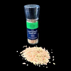 Universal Vision Organic Lemongrass & Ginger Salt (Whole), 90g with Grinder, for cooking