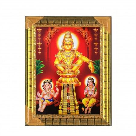 Satvik Lord Ayyappa Swamy, Lord Ayyappan Photo Frame (2) for Pooja and Prayer (17*22cms)