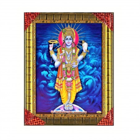 Satvik Sri Dhanvantri Dev, God of Health and Ayurveda Photo Frame (2) for Pooja and Prayer (17*22cms)