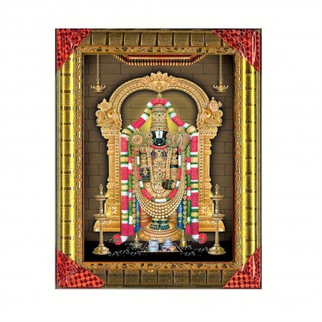 Satvik Lord Tirupati Balaji, Srinivasa, Venkateswara Photo Frame (1) for Pooja, Prayer and Decoration (17*22cms)