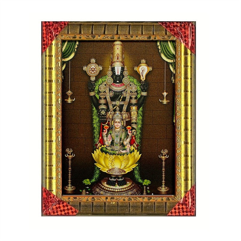 Satvik Lord Tirupati Balaji, Srinivasa, Venkateswara Photo Frame (2) for Pooja, Prayer and Decoration (17*22cms)