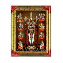 Satvik Lord Tirupati Balaji, Srinivasa, Venkateswara Photo Frame (3) for Pooja, Prayer and Decoration (17*22cms)
