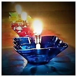 Satvik Designer Multicolour Floating Reflection Acrylic Diyas For Diwali Festival, Colourful Diwali diyas, Set of 4