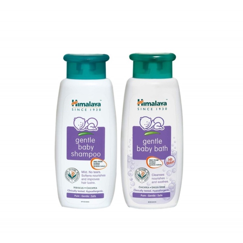 Himalaya Combo Pack of Gentle Baby Bath and Baby Shampoo, Each 200ml