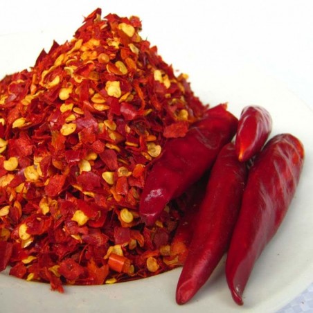 OrgoNutri Dried Crushed Red Chilli Flakes, là jiāo fěn, 100g, for kimchi and BBQ seasoning