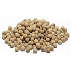 OrgoNutri Whole White Pepper (Safed Mirch), bái hú jiāo, 100gm