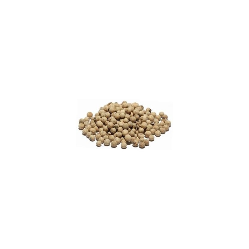 OrgoNutri Whole White Pepper (Safed Mirch), bái hú jiāo, 100gm