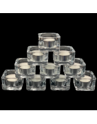 Satvik Tea light Candle Holder, Clear Glass Holder for Home Decor, Indoor and Outdoor Decoration, pack of 10 pcs
