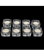 Satvik Tea light Candle Holder, Clear Glass Holder for Home Decor, Indoor and Outdoor Decoration, pack of 10 pcs
