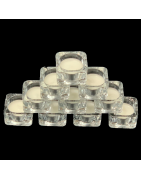Satvik Tea light Candle Holder, Clear Glass Holder for Home Decor, Indoor and Outdoor Decoration, pack of 10 pcs