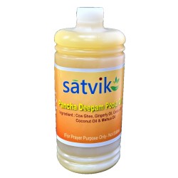 Satvik Pancha Deepam Pooja Oil, A Blend of Holy Oils, Lamp oil for Prayer and Pooja, 1 Ltr