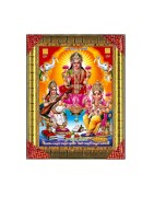 Goddess Maha Lakshmi, Ma Saraswati and Lord Ganesha Photo Frame (2) for Diwali puja