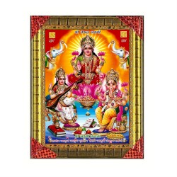 Goddess Maha Lakshmi, Ma Saraswati and Lord Ganesha Photo Frame (2) for Diwali puja