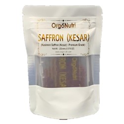 OrgoNutri Premium Quality Kesar (Saffron) from Kashmir, India, 2gms- Pure and Natural