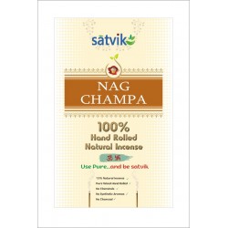 Satvik Nag Champa Natural Incense Sticks (Agarbatti for prayer), Pack of 10 (25g each), 100% Hand rolled Natural Incense