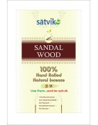 Satvik Sandalwood (Chandan) Incense Sticks (Agarbatti for prayer). 100% Hand rolled Natural IncensPure Wood,e, Made from  No Cha