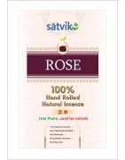 Satvik Rose Incense Sticks (Agarbatti for prayer). 100% Hand rolled Natural rose Made from  No Charcoal, No Chemicals & No Synth
