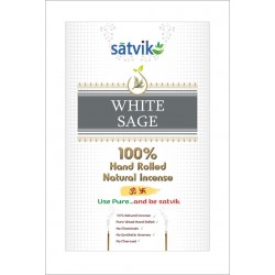 Satvik White-Sage Natural Incense Sticks (Agarbatti for prayer), Pack of 10 (25g each), 100% Hand rolled Natural Incense