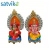 Pair of Goddess Lakshmi and Lord Ganesh Murti for Diwali Pooja, Terracotta Clay Idol, 6 inches