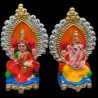 Pair of Goddess Lakshmi and Lord Ganesh Murti for Diwali Pooja, Terracotta Clay Idol, 6 inches