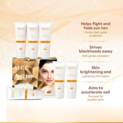 Vlcc Anti Tan Facial Kit, Fades Tan & Soften Sun Exposed Skin 60 G