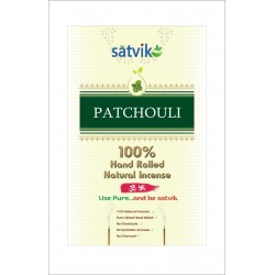 Satvik Patchouli Incense Sticks (Agarbatti for prayer), Pack of 10 (25g each), 100% Hand rolled Natural Incense