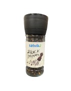 Satvik Whole Black Pepper (Kali Mirch) with Grinder, 60gm