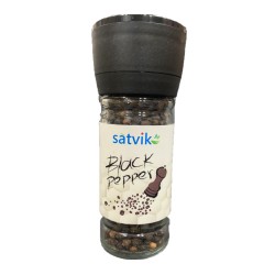 Satvik Whole Black Pepper (Kali Mirch) with Grinder, 60gm