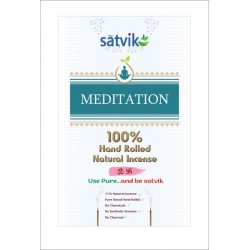 Satvik Meditation Incense Sticks (Agarbatti for prayer), Pack of 10 (25g each) 100% Hand rolled Natural Incense