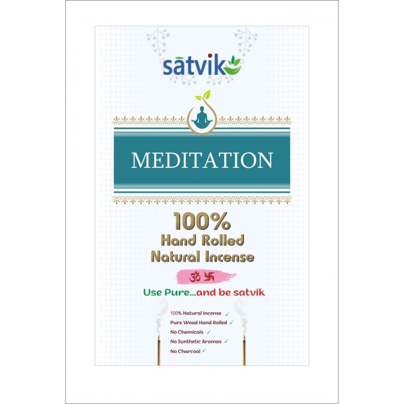 Satvik Meditation Incense Sticks (Agarbatti for prayer) 100% Hand rolled Natural Insence Made from No Charcoal, No Chemicals & Satvik Meditation Incense Sticks (Agarbatti for prayer) 100% Hand rolled Natural Insence Made from No Charcoal, No Chemicals &