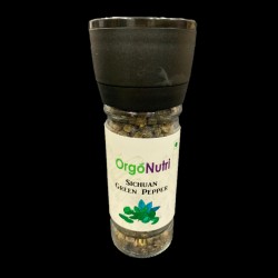 OrgoNutri Whole Sichuan Green Peppercorn with Grinder, 60gm