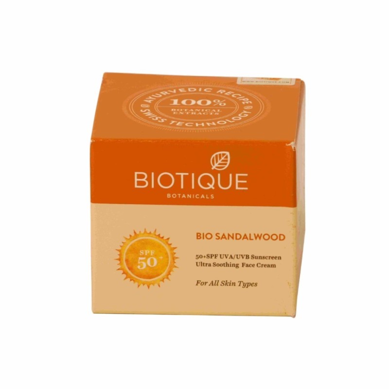 Biotique Bio Sandalwood 50+ SPF Uva, Uvb Sunscreen - Ultra Soothing