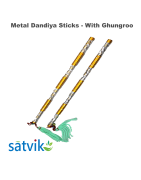 Assorted Metal Dandiya Sticks with Ghungroo, 1 Pair of Multi Color Metal Dandiya Sticks for Navratri Festival/Dandiya Raas