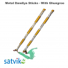 Assorted Metal Dandiya Sticks with Ghungroo, 1 Pair of Multi Color Metal Dandiya Sticks for Navratri Festival/Dandiya Raas