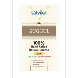 Satvik Guggul Incense Sticks (Agarbatti for prayer),Pack of 10 (25g each) 100% Hand rolled Natural Incense