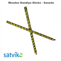 Assorted Wooden Dandiya Sticks- Sanedo, 1 Pair of Sanedo Multi Color Wooden Dandiya Sticks for Navratri Festival/Dandiya