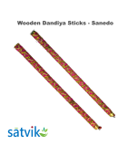 Assorted Wooden Dandiya Sticks- Sanedo, 1 Pair of Sanedo Multi Color Wooden Dandiya Sticks for Navratri Festival/Dandiya