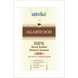 Satvik Agarwood (Oudh) Incense Sticks (Agarbatti for prayer), Pack of 10 (25g each) 100% Hand rolled Natural Incense
