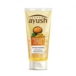 Lever Ayush Pimple Clear Turmeric Face Wash, 80g for Clean, Clear Skin