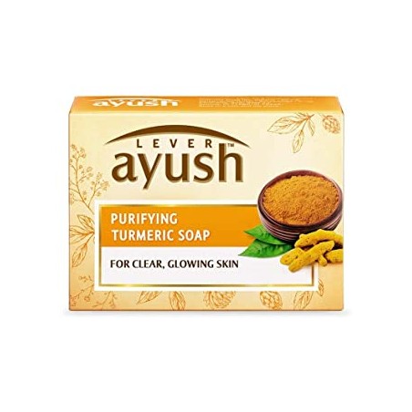 Lever Ayush Purifying Turmeric Soap, 100g for Clear, Glowing Skin