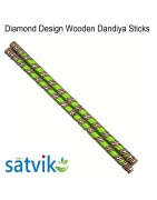 Diamond Design Wooden Dandiya Sticks, 1 Pair of Diamond Design Multi Color Wooden Dandiya Sticks for Navratri Festival
