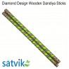 Diamond Design Wooden Dandiya Sticks, 1 Pair of Diamond Design Multi Color Wooden Dandiya Sticks for Navratri Festival