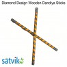 Diamond Design Wooden Dandiya Sticks, 1 Pair of Diamond Design Multi Color Wooden Dandiya Sticks for Navratri Festival