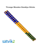 Tiranga Wooden Dandiya Sticks, 1 Pair of Tiranga Multi Color Wooden Dandiya Sticks for Navratri Festival