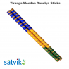 Tiranga Wooden Dandiya Sticks, 1 Pair of Tiranga Multi Color Wooden Dandiya Sticks for Navratri Festival