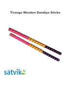 Tiranga Wooden Dandiya Sticks, 1 Pair of Tiranga Multi Color Wooden Dandiya Sticks for Navratri Festival